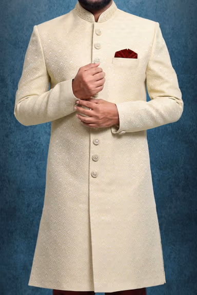 Light Sea Green Luxurious Classic Sherwani — view 4 of 7