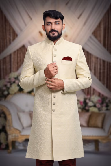 Light Sea Green Luxurious Classic Sherwani — view 7 of 7