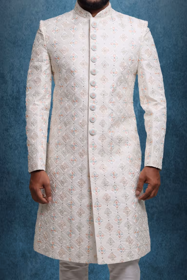Off-White Lavish Designer Sherwani — view 4 of 6