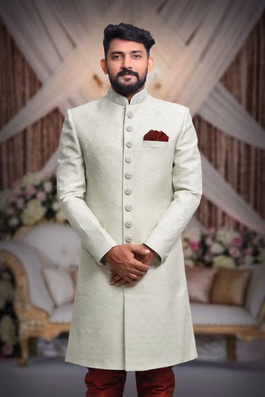 Pista Green Modish Classic Sherwani — view 6 of 6