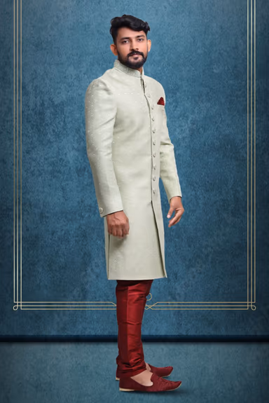 Pista Green Modish Classic Sherwani — view 2 of 6