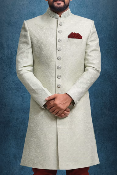 Pista Green Modish Classic Sherwani — view 4 of 6