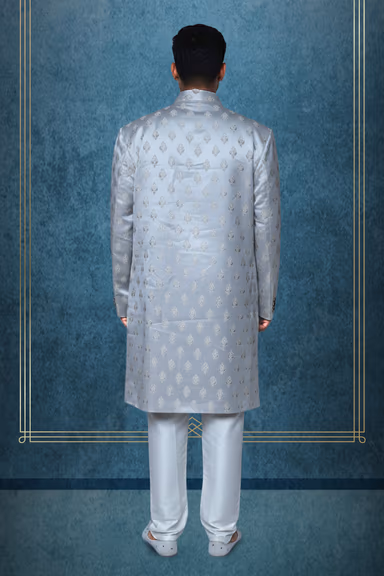 Poly Sherwani in Ash grey — view 4 of 4