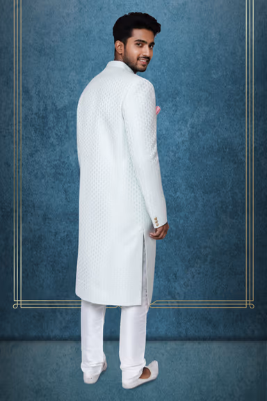 Powder blue sherwani — view 3 of 3