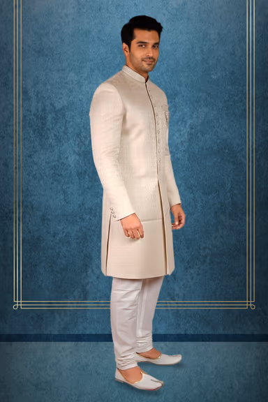 Rajwada Cream Sherwani — view 3 of 3