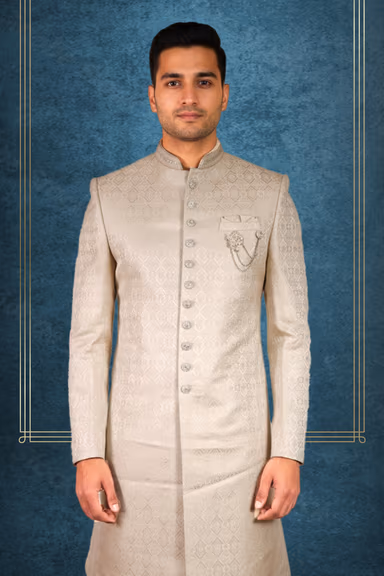 Rajwada Cream Sherwani — view 2 of 3