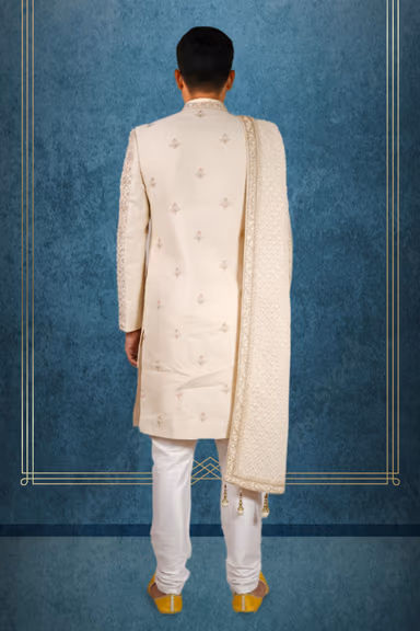 Regal beige-gold sherwani — view 3 of 3