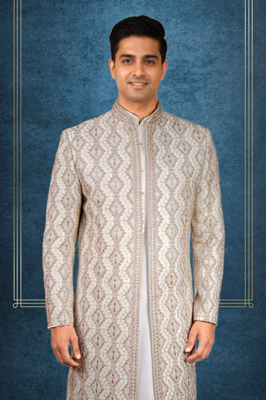 Royal Heritage Ivory Sherwani — view 2 of 3