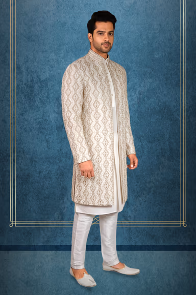 Royal Heritage Ivory Sherwani — view 3 of 3