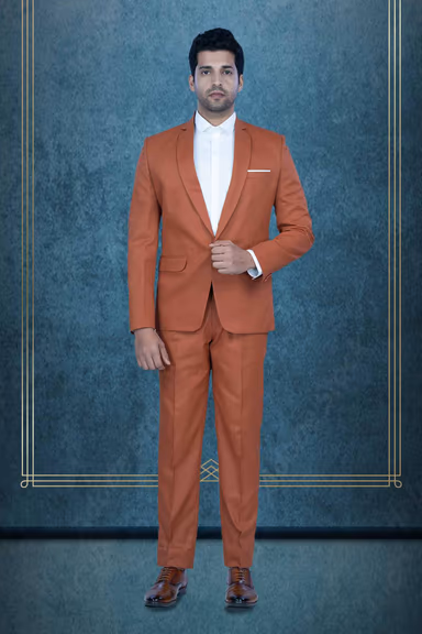 2 Pc Jaquard In Brick Shade Mat Finish 2 Pc Suit — view 1 of 7