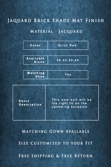 2 Pc Jaquard In Brick Shade Mat Finish 2 Pc Suit — view 3 of 7