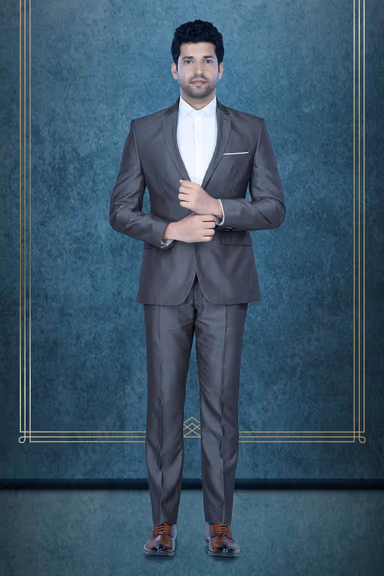 2 Pc Terry Rayon In Grey Suit — view 1 of 7