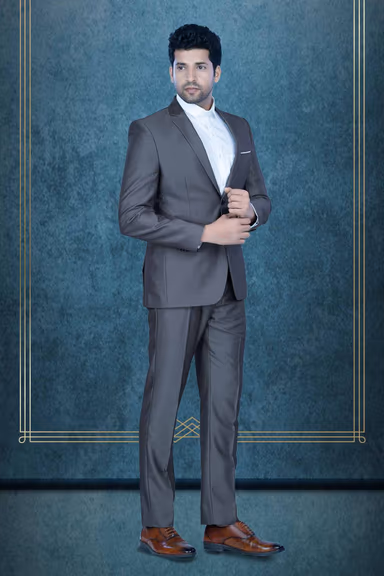 2 Pc Terry Rayon In Grey Suit — view 3 of 7