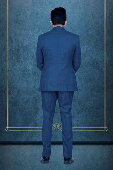 3 Pcs Poly Viscose Spandex In Blue 3Pc Suit — view 6 of 7