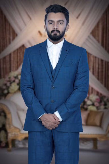 3 Pcs Poly Viscose Spandex In Blue 3Pc Suit — view 7 of 7