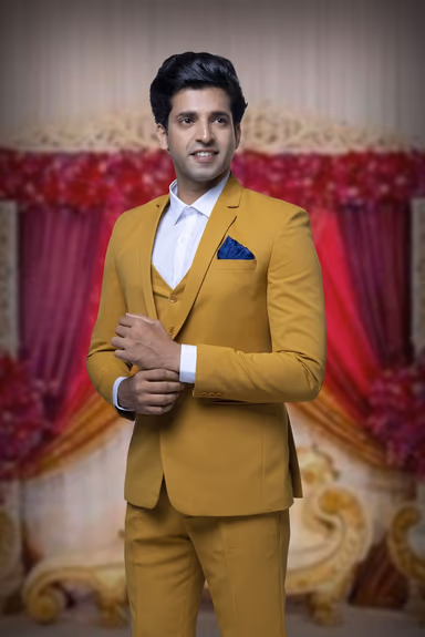 3 Pcs Suiting In Mustard Yellow 3Pc Suit — view 7 of 7