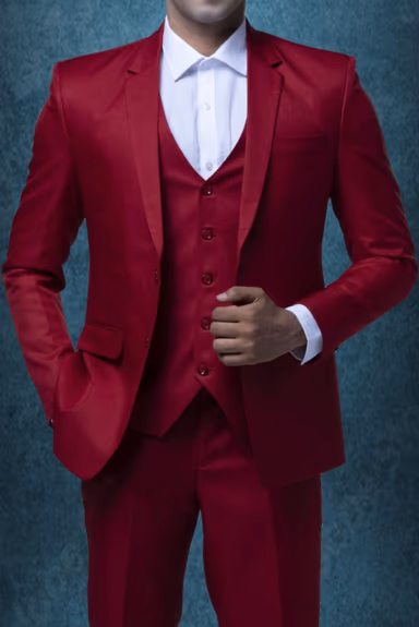 3 Pcs Suiting In Red 3Pc Suit — view 4 of 7