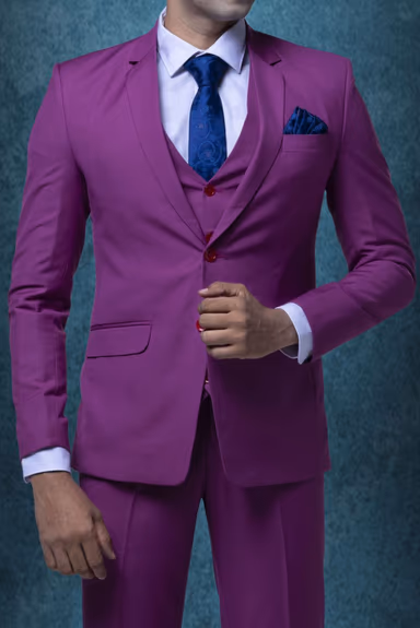 3 Pcs Suiting In Rose Pink 3Pc Suit — view 4 of 7