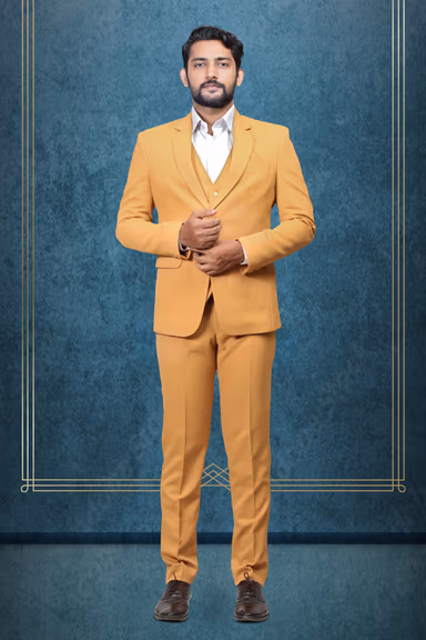 3 Piece Imported Fabric Burnt Orange Suit — view 1 of 4