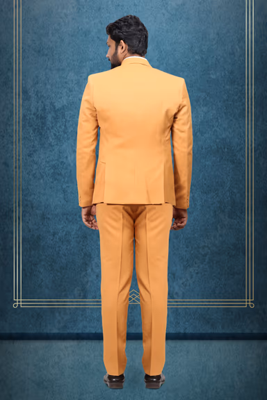 3 Piece Imported Fabric Burnt Orange Suit — view 4 of 4