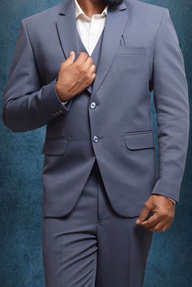 3 Piece Imported Fabric Dark Grey Suit — view 4 of 5