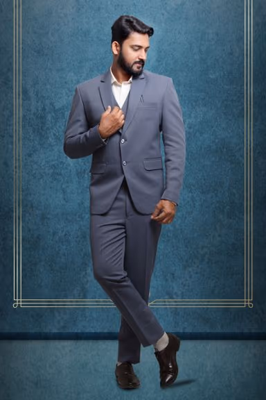 3 Piece Imported Fabric Dark Grey Suit — view 1 of 5