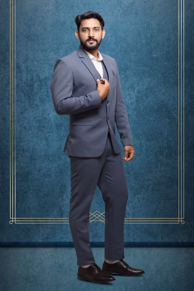 3 Piece Imported Fabric Dark Grey Suit — view 3 of 5