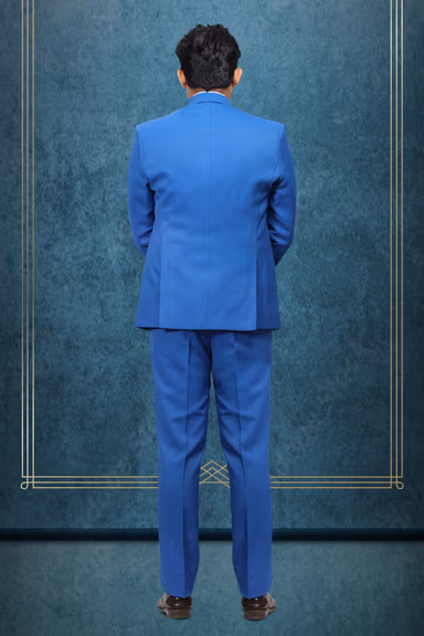 3 Piece Imported Fabric Royal Blue Suit — view 5 of 5
