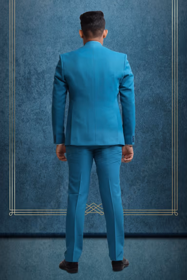 3 Piece Imported Fabric Blue Suit — view 5 of 7