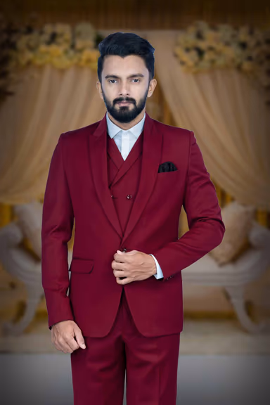 3Pc Suit Terry Rayon In Maroon 3Pc Suit — view 7 of 7