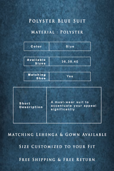 Polyster Blue 3Pc Suit — view 3 of 7