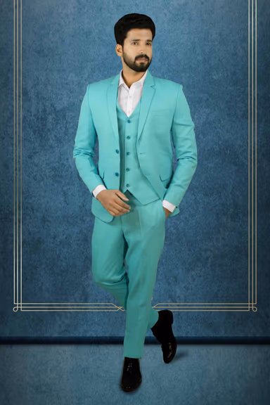 Polyster Turquoise 3Pc Suit — view 1 of 6