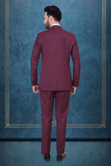 Regal Maroon Classic Three-Piece Suit — view 3 of 3