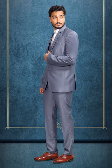 Elegant Slate Grey Three-Piece Suit — view 2 of 3