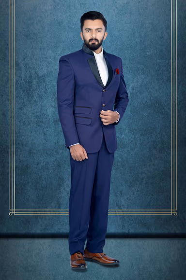 2 Pcs Imported Terry Rayon In Midnight Blue 2Pc Suit — view 3 of 6