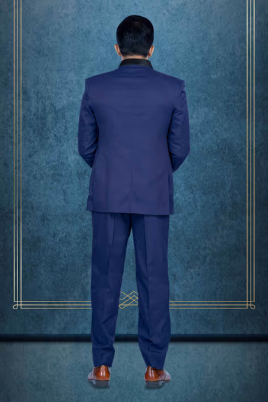 2 Pcs Imported Terry Rayon In Midnight Blue 2Pc Suit — view 5 of 6