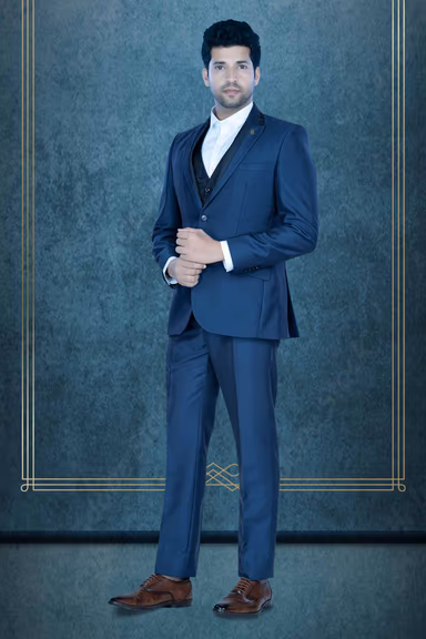 3 Pcs Polyester Viscose In Navy Blue 3Pc Suit — view 2 of 6