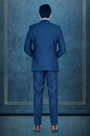 3 Pcs Polyester Viscose In Navy Blue 3Pc Suit — view 4 of 6