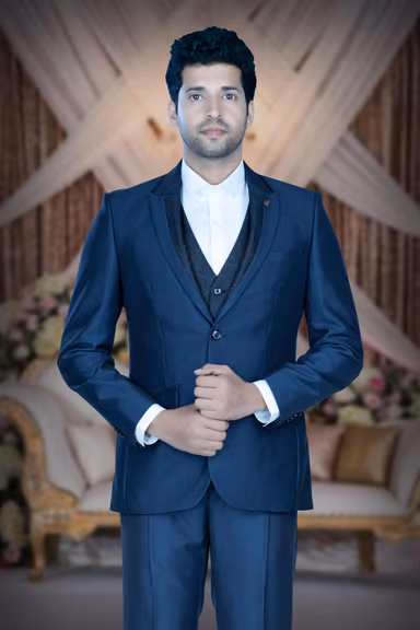 3 Pcs Polyester Viscose In Navy Blue 3Pc Suit — view 6 of 6
