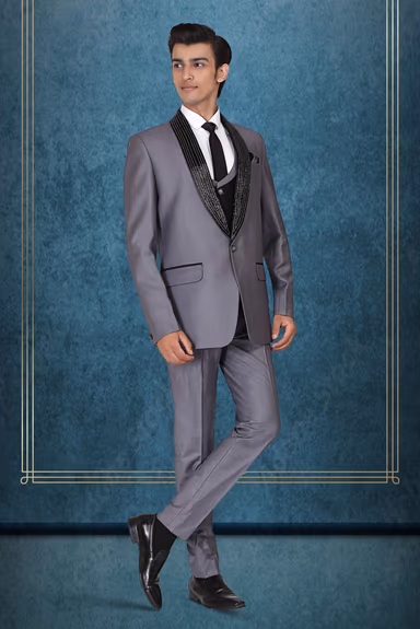 3 Piece Imported Fabric Grey Suit — view 2 of 6