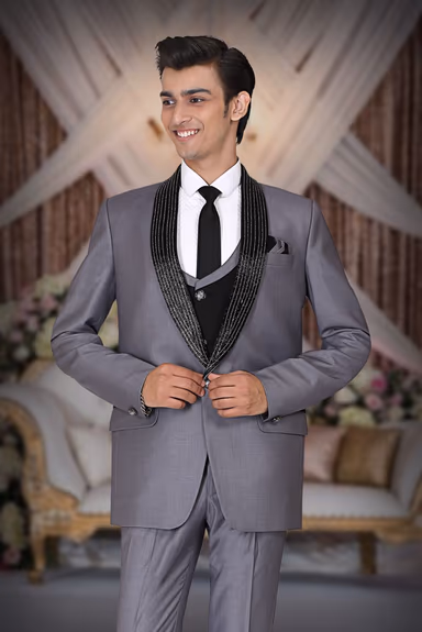 3 Piece Imported Fabric Grey Suit — view 6 of 6