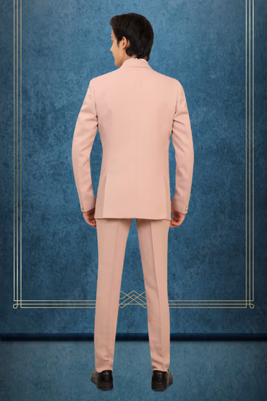 Blush Pink 3-Piece Tuxedo Suit with Bow Tie & Embellished Detailing — view 2 of 2