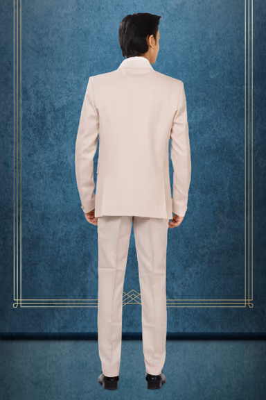 Elegant Ivory Beige 3-Piece Tuxedo Suit with Bow Tie — view 3 of 3
