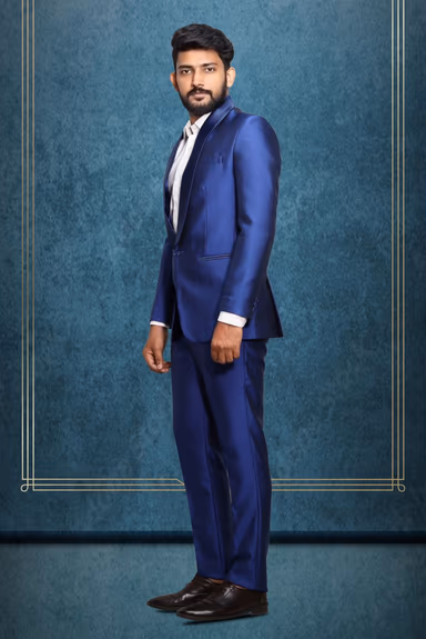 Polyester Viscose In Royal Blue 2Pc Suit — view 3 of 5