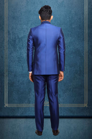 Polyester Viscose In Royal Blue 2Pc Suit — view 5 of 5