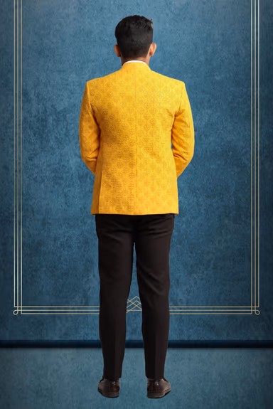 Yellow Embroidered Fabric Blazer — view 5 of 5
