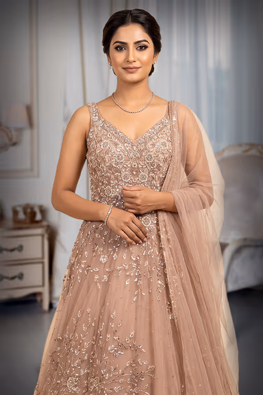 Blush Silver Embellished  Gown — view 1 of 3