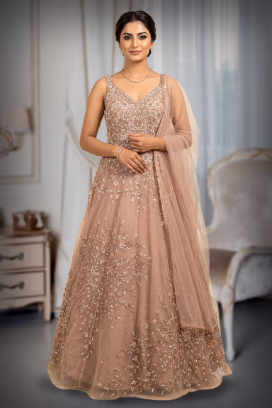 Blush Silver Embellished  Gown — view 2 of 3