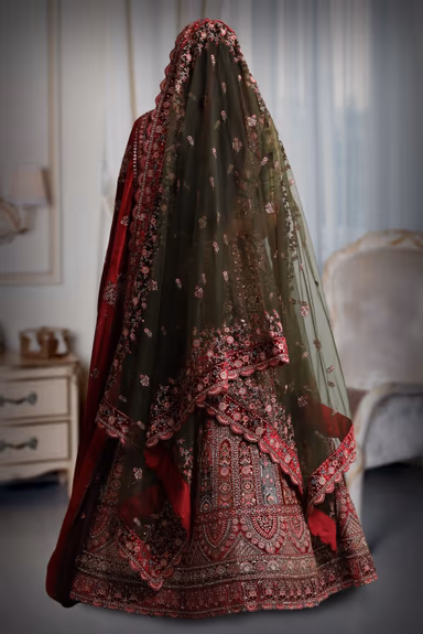 Multi color embroidery work lehenga — view 5 of 5