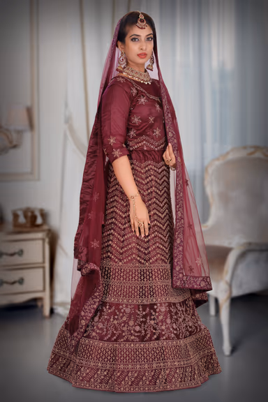 Wine Lehenga — view 6 of 6